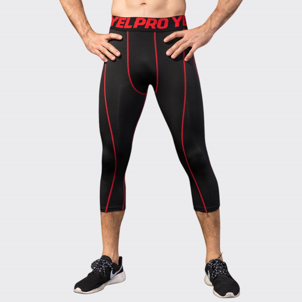 Sports Equipment Logos - بنطلون رياضي ضاغط للرجال، ملابس رياضية،