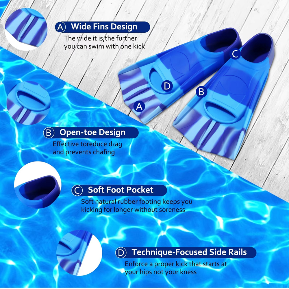 سيليكون السباحة الزعانف غص زعا - مراجعة Swim Fin Short Blade وسعره