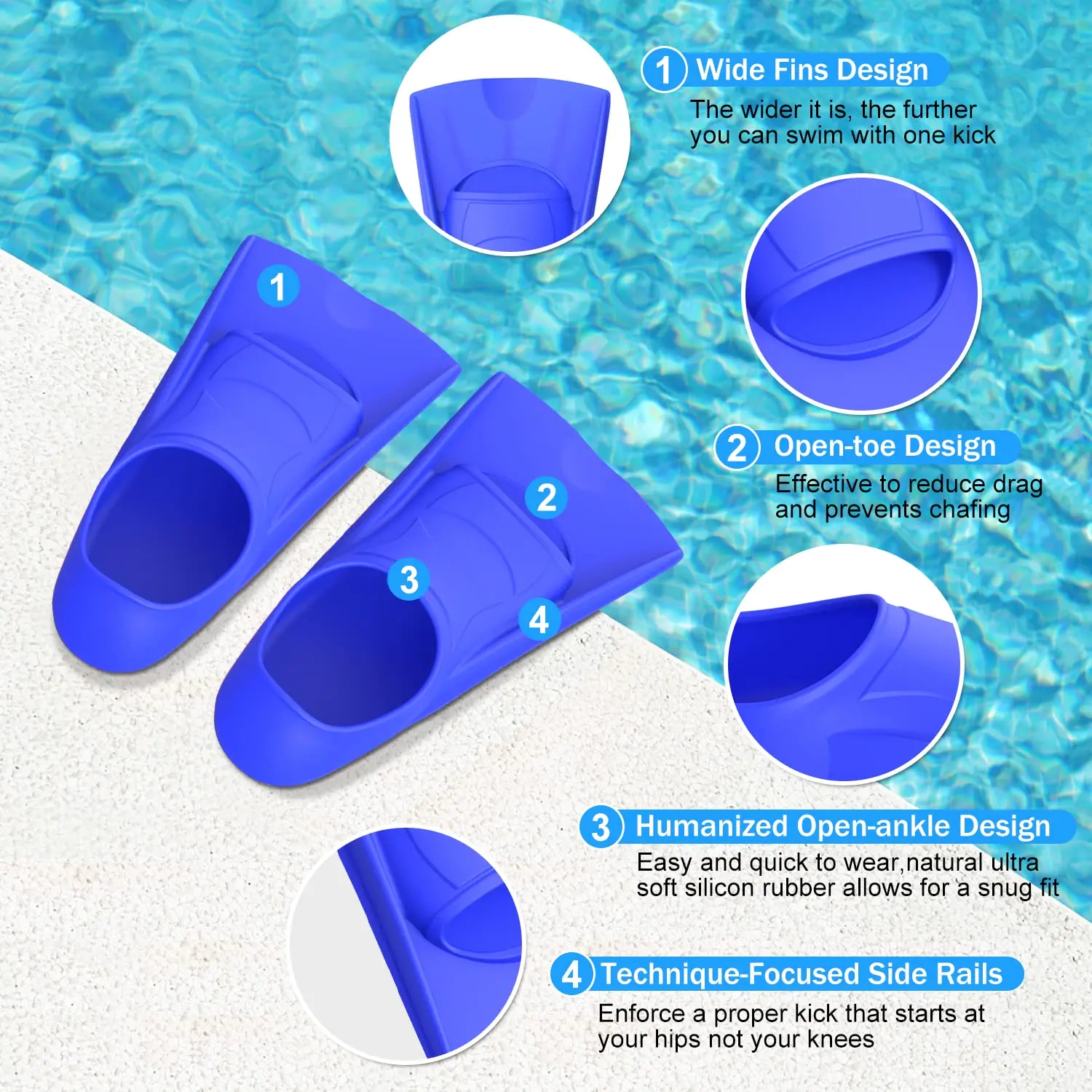 السباحة التدريب زعانف سيليكون  - مراجعة Swim Fin Short Blade وسعره